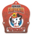 Plastic Curved Back Fire Helmet w/ Custom Dalmatian Jr Firefighter Shield
